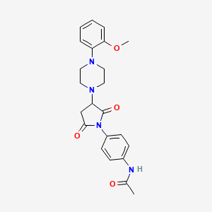 molecular formula C23H26N4O4 B4018192 N-(4-{3-[4-(2-methoxyphenyl)piperazin-1-yl]-2,5-dioxopyrrolidin-1-yl}phenyl)acetamide 