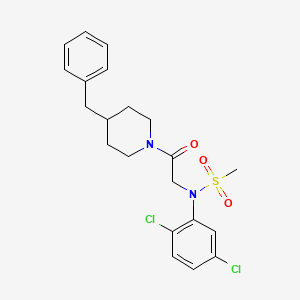 molecular formula C21H24Cl2N2O3S B4018245 N-[2-(4-benzylpiperidin-1-yl)-2-oxoethyl]-N-(2,5-dichlorophenyl)methanesulfonamide 