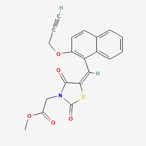molecular formula C20H15NO5S B4018273 methyl [(5E)-2,4-dioxo-5-{[2-(prop-2-yn-1-yloxy)naphthalen-1-yl]methylidene}-1,3-thiazolidin-3-yl]acetate 