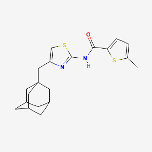molecular formula C20H24N2OS2 B4018377 N-{4-[(adamantan-1-yl)methyl]-1,3-thiazol-2-yl}-5-methylthiophene-2-carboxamide 