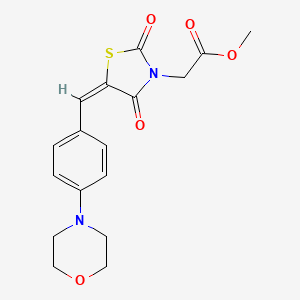 molecular formula C17H18N2O5S B4018412 methyl {(5E)-5-[4-(morpholin-4-yl)benzylidene]-2,4-dioxo-1,3-thiazolidin-3-yl}acetate 