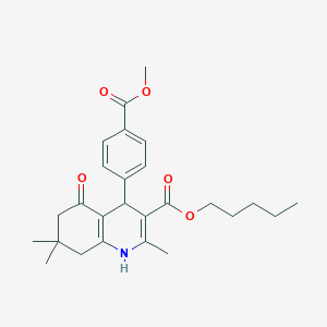 molecular formula C26H33NO5 B401844 pentyl 4-[4-(methoxycarbonyl)phenyl]-2,7,7-trimethyl-5-oxo-1,4,5,6,7,8-hexahydroquinoline-3-carboxylate 