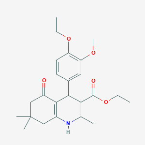 molecular formula C24H31NO5 B401846 Ethyl 4-(4-ethoxy-3-methoxyphenyl)-2,7,7-trimethyl-5-oxo-1,4,5,6,7,8-hexahydro-3-quinolinecarboxylate 