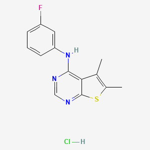 molecular formula C14H13ClFN3S B4018471 N-(3-fluorophenyl)-5,6-dimethylthieno[2,3-d]pyrimidin-4-amine;hydrochloride 