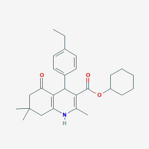 molecular formula C27H35NO3 B401849 cyclohexyl 4-(4-ethylphenyl)-2,7,7-trimethyl-5-oxo-1,4,5,6,7,8-hexahydroquinoline-3-carboxylate 
