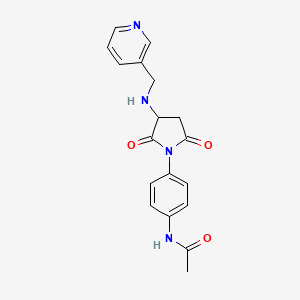 molecular formula C18H18N4O3 B4018507 N-[4-[2,5-dioxo-3-(pyridin-3-ylmethylamino)pyrrolidin-1-yl]phenyl]acetamide 