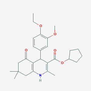 molecular formula C27H35NO5 B401851 cyclopentyl 4-(4-ethoxy-3-methoxyphenyl)-2,7,7-trimethyl-5-oxo-1,4,5,6,7,8-hexahydro-3-quinolinecarboxylate 