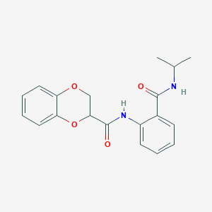 molecular formula C19H20N2O4 B4018531 N-[2-(ISOPROPYLCARBAMOYL)PHENYL]-2,3-DIHYDRO-1,4-BENZODIOXINE-2-CARBOXAMIDE 