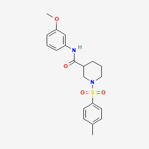 molecular formula C20H24N2O4S B4018544 N-(3-methoxyphenyl)-1-(4-methylphenyl)sulfonylpiperidine-3-carboxamide 