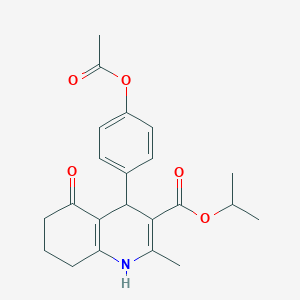 molecular formula C22H25NO5 B401858 propan-2-yl 4-[4-(acetyloxy)phenyl]-2-methyl-5-oxo-1,4,5,6,7,8-hexahydroquinoline-3-carboxylate 