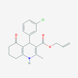 molecular formula C20H20ClNO3 B401859 Prop-2-en-1-yl 4-(3-chlorophenyl)-2-methyl-5-oxo-1,4,5,6,7,8-hexahydroquinoline-3-carboxylate 