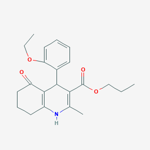 molecular formula C22H27NO4 B401864 propyl 4-(2-ethoxyphenyl)-2-methyl-5-oxo-4,6,7,8-tetrahydro-1H-quinoline-3-carboxylate 