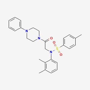 molecular formula C27H31N3O3S B4018770 N-(2,3-dimethylphenyl)-4-methyl-N-[2-oxo-2-(4-phenylpiperazin-1-yl)ethyl]benzenesulfonamide 