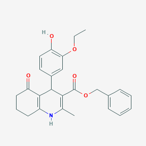 molecular formula C26H27NO5 B401879 Benzyl 4-(3-ethoxy-4-hydroxyphenyl)-2-methyl-5-oxo-1,4,5,6,7,8-hexahydroquinoline-3-carboxylate 