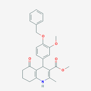 molecular formula C26H27NO5 B401884 methyl 4-[4-(benzyloxy)-3-methoxyphenyl]-2-methyl-5-oxo-1,4,5,6,7,8-hexahydroquinoline-3-carboxylate 