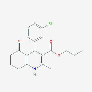 molecular formula C20H22ClNO3 B401885 propyl 4-(3-chlorophenyl)-2-methyl-5-oxo-4,6,7,8-tetrahydro-1H-quinoline-3-carboxylate 