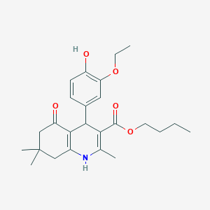 molecular formula C25H33NO5 B401886 Butyl 4-(3-ethoxy-4-hydroxyphenyl)-2,7,7-trimethyl-5-oxo-1,4,5,6,7,8-hexahydroquinoline-3-carboxylate 