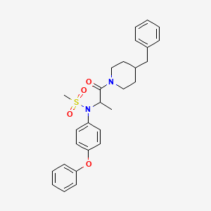 molecular formula C28H32N2O4S B4018875 N-[1-(4-benzylpiperidin-1-yl)-1-oxopropan-2-yl]-N-(4-phenoxyphenyl)methanesulfonamide 