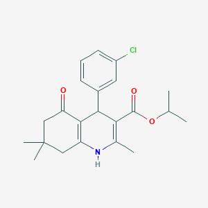 molecular formula C22H26ClNO3 B401895 Propan-2-yl 4-(3-chlorophenyl)-2,7,7-trimethyl-5-oxo-1,4,5,6,7,8-hexahydroquinoline-3-carboxylate 