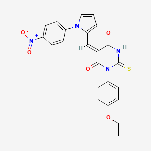 molecular formula C23H18N4O5S B4018959 (5E)-1-(4-ethoxyphenyl)-5-[[1-(4-nitrophenyl)pyrrol-2-yl]methylidene]-2-sulfanylidene-1,3-diazinane-4,6-dione 