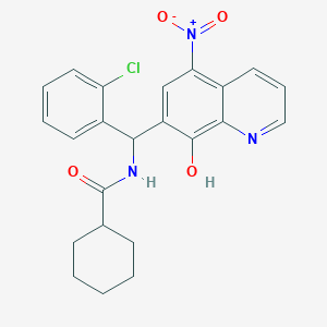 molecular formula C23H22ClN3O4 B4018969 N-[(2-chlorophenyl)(8-hydroxy-5-nitroquinolin-7-yl)methyl]cyclohexanecarboxamide 