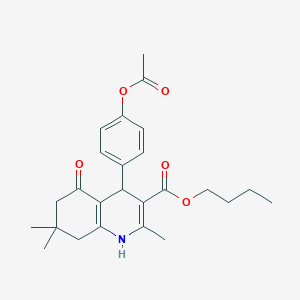molecular formula C25H31NO5 B401897 butyl 4-[4-(acetyloxy)phenyl]-2,7,7-trimethyl-5-oxo-1,4,5,6,7,8-hexahydroquinoline-3-carboxylate 