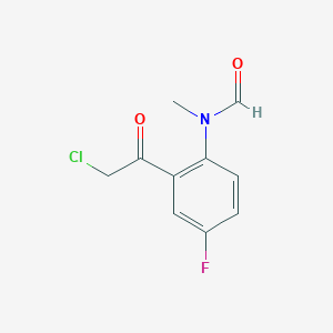 molecular formula C10H9ClFNO2 B040190 N-[2-(Chloroacetyl)-4-fluorophenyl]-N-methylformamide CAS No. 124958-76-5