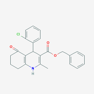 molecular formula C24H22ClNO3 B401904 Benzyl 4-(2-chlorophenyl)-2-methyl-5-oxo-1,4,5,6,7,8-hexahydro-3-quinolinecarboxylate 