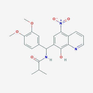 molecular formula C22H23N3O6 B4019050 N-[(3,4-dimethoxyphenyl)(8-hydroxy-5-nitroquinolin-7-yl)methyl]-2-methylpropanamide 