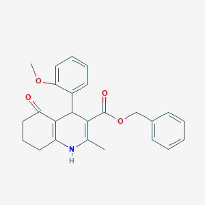 molecular formula C25H25NO4 B401910 benzyl 4-(2-methoxyphenyl)-2-methyl-5-oxo-1,4,5,6,7,8-hexahydroquinoline-3-carboxylate 