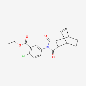 molecular formula C19H18ClNO4 B4019130 ethyl 2-chloro-5-(1,3-dioxo-1,3,3a,4,7,7a-hexahydro-2H-4,7-ethanoisoindol-2-yl)benzoate 