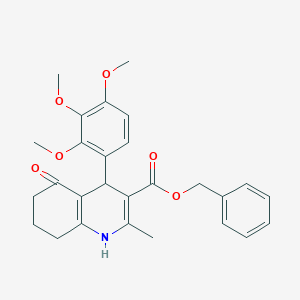 molecular formula C27H29NO6 B401914 BENZYL 2-METHYL-5-OXO-4-(2,3,4-TRIMETHOXYPHENYL)-1,4,5,6,7,8-HEXAHYDROQUINOLINE-3-CARBOXYLATE 
