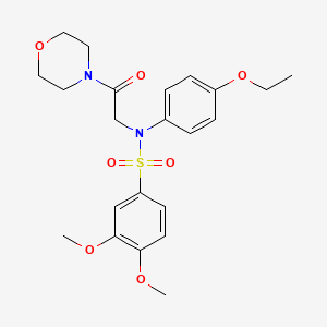 molecular formula C22H28N2O7S B4019164 N-(4-ethoxyphenyl)-3,4-dimethoxy-N-[2-(morpholin-4-yl)-2-oxoethyl]benzenesulfonamide 