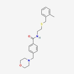 molecular formula C22H28N2O2S B4019186 N-{2-[(2-methylbenzyl)sulfanyl]ethyl}-4-(morpholin-4-ylmethyl)benzamide 