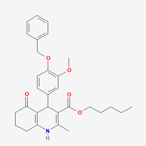 molecular formula C30H35NO5 B401919 Pentyl 4-[4-(benzyloxy)-3-methoxyphenyl]-2-methyl-5-oxo-1,4,5,6,7,8-hexahydroquinoline-3-carboxylate 