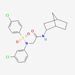 molecular formula C21H22Cl2N2O3S B4019198 N-(2-bicyclo[2.2.1]heptanyl)-2-(3-chloro-N-(4-chlorophenyl)sulfonylanilino)acetamide 