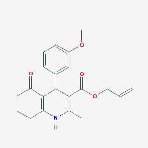 molecular formula C21H23NO4 B401922 Prop-2-en-1-yl 4-(3-methoxyphenyl)-2-methyl-5-oxo-1,4,5,6,7,8-hexahydroquinoline-3-carboxylate 