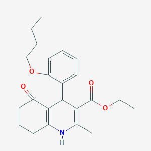 molecular formula C23H29NO4 B401926 ETHYL 4-(2-BUTOXYPHENYL)-2-METHYL-5-OXO-1,4,5,6,7,8-HEXAHYDROQUINOLINE-3-CARBOXYLATE 
