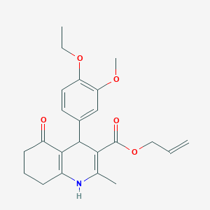molecular formula C23H27NO5 B401927 prop-2-en-1-yl 4-(4-ethoxy-3-methoxyphenyl)-2-methyl-5-oxo-1,4,5,6,7,8-hexahydroquinoline-3-carboxylate 