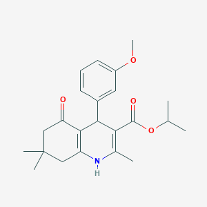 molecular formula C23H29NO4 B401929 propan-2-yl 4-(3-methoxyphenyl)-2,7,7-trimethyl-5-oxo-1,4,5,6,7,8-hexahydroquinoline-3-carboxylate 