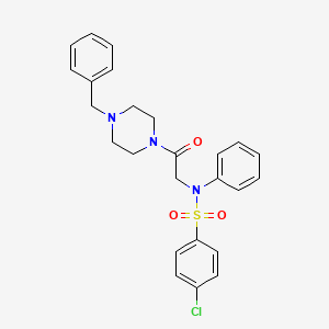 molecular formula C25H26ClN3O3S B4019335 N-[2-(4-benzyl-1-piperazinyl)-2-oxoethyl]-4-chloro-N-phenylbenzenesulfonamide 