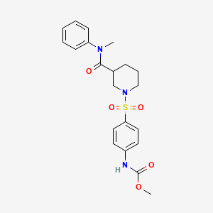 molecular formula C21H25N3O5S B4019337 methyl N-[4-({3-[methyl(phenyl)carbamoyl]piperidin-1-yl}sulfonyl)phenyl]carbamate 