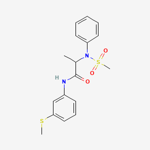 molecular formula C17H20N2O3S2 B4019356 N-(3-methylsulfanylphenyl)-2-(N-methylsulfonylanilino)propanamide 