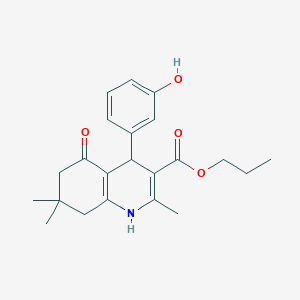 molecular formula C22H27NO4 B401936 Propyl 4-(3-hydroxyphenyl)-2,7,7-trimethyl-5-oxo-1,4,5,6,7,8-hexahydroquinoline-3-carboxylate 