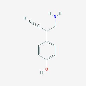 molecular formula C10H11NO B040194 4-(1-(Aminomethyl)-2-propynyl)phenol CAS No. 115062-49-2