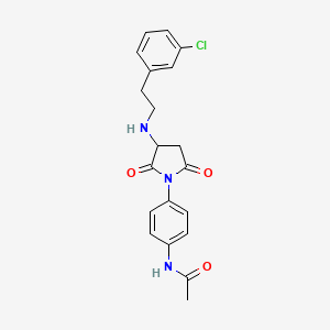 molecular formula C20H20ClN3O3 B4019405 N-[4-(3-{[2-(3-chlorophenyl)ethyl]amino}-2,5-dioxopyrrolidin-1-yl)phenyl]acetamide 