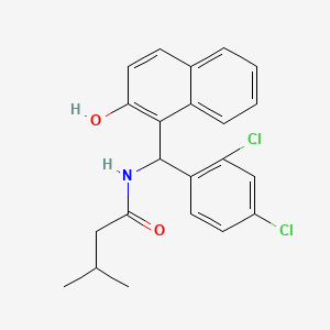 molecular formula C22H21Cl2NO2 B4019420 N-[(2,4-dichlorophenyl)-(2-hydroxynaphthalen-1-yl)methyl]-3-methylbutanamide 
