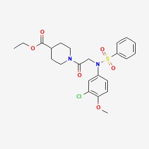 molecular formula C23H27ClN2O6S B4019433 ethyl 1-[N-(3-chloro-4-methoxyphenyl)-N-(phenylsulfonyl)glycyl]piperidine-4-carboxylate 