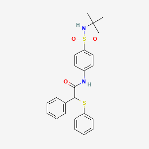 molecular formula C24H26N2O3S2 B4019440 N-{4-[(TERT-BUTYLAMINO)SULFONYL]PHENYL}-2-PHENYL-2-(PHENYLSULFANYL)ACETAMIDE 