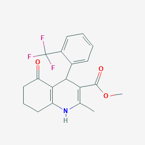 molecular formula C19H18F3NO3 B401958 Methyl 2-methyl-5-oxo-4-[2-(trifluoromethyl)phenyl]-1,4,5,6,7,8-hexahydroquinoline-3-carboxylate 